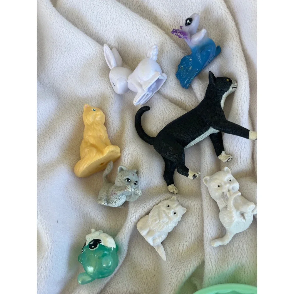 Mixed Toy Animal Figurine Lot Cats Dogs‎ Bunny Barbie 16pc Set